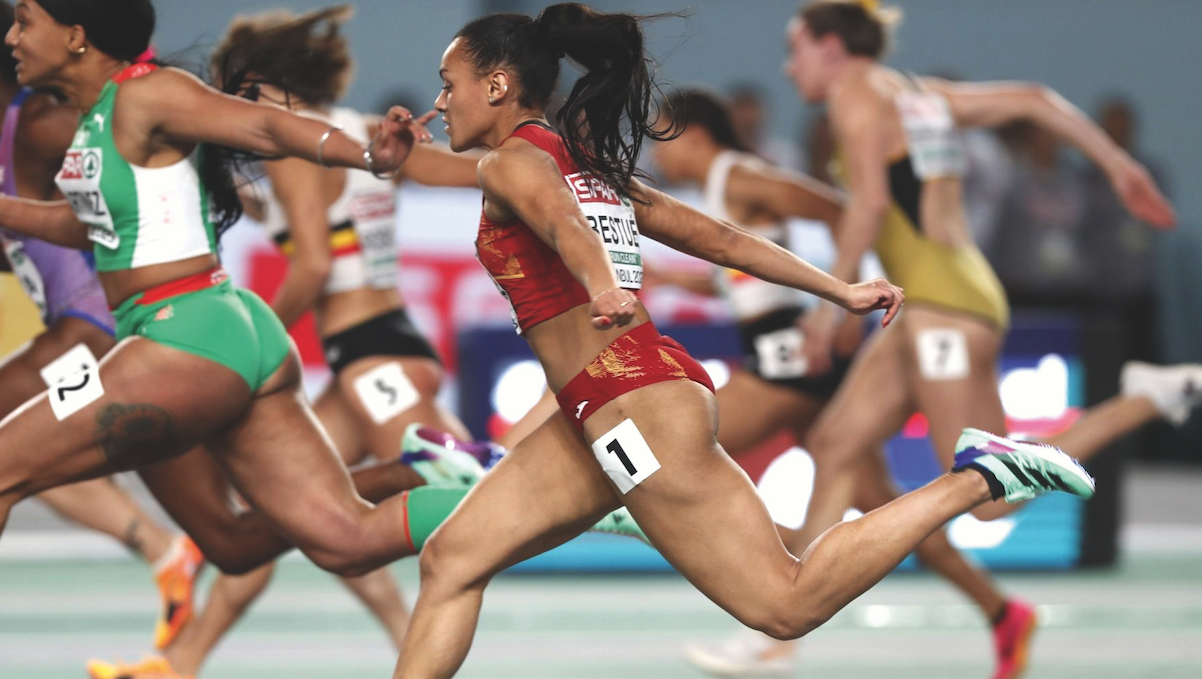 L'atleta santcugatenca Jaël Bestué durant la final del Campionat d'Europa en pista coberta d'atletisme. FOTO: Miguelez Team