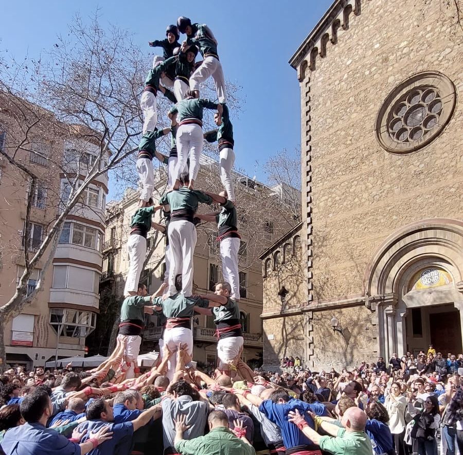 Una actuació dels Castellers de Sant Cugat. FOTO: Cedida