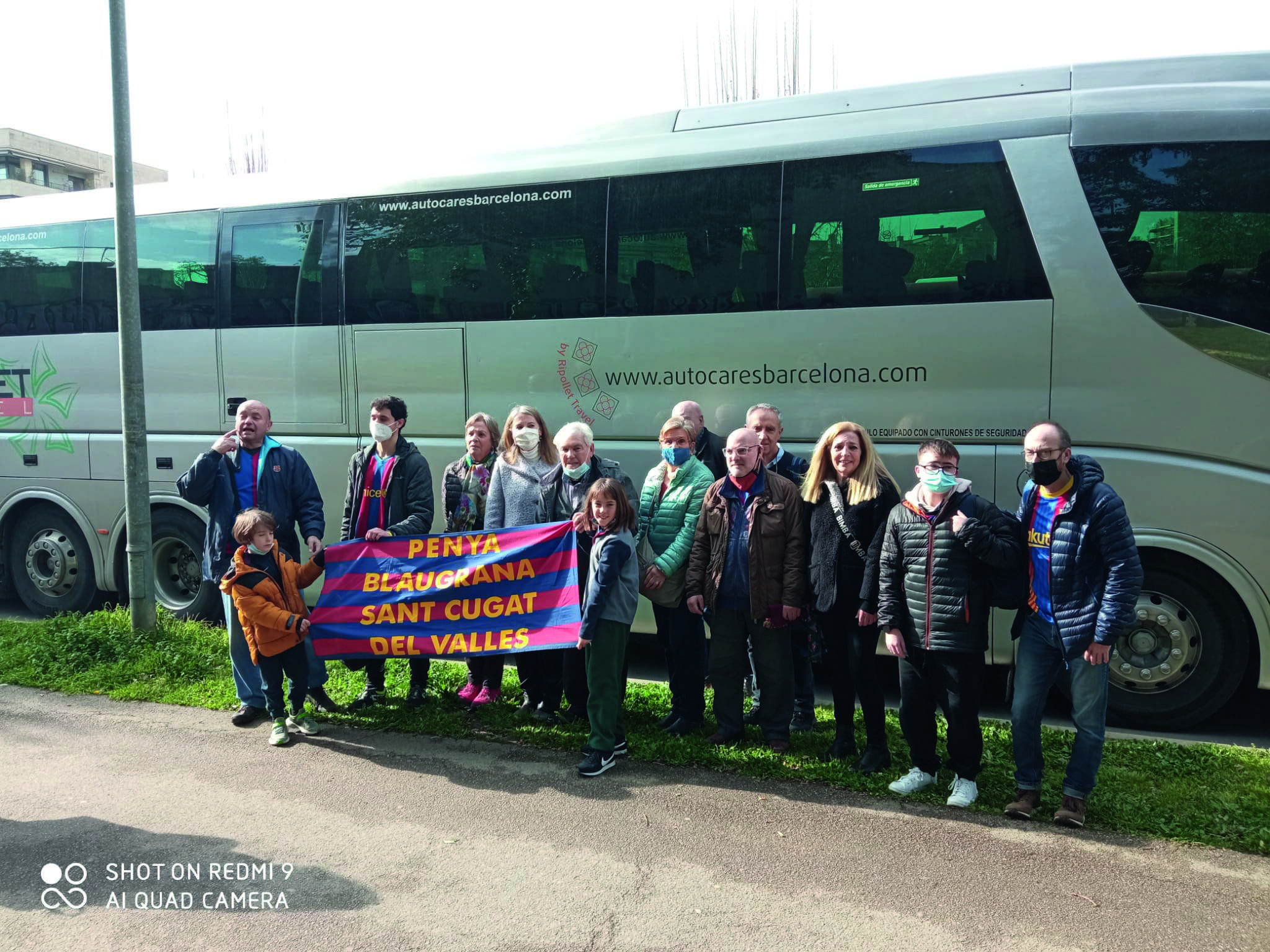 L'autobús de la Penya Blaugrana Sant Cugat. FOTO: Cedida