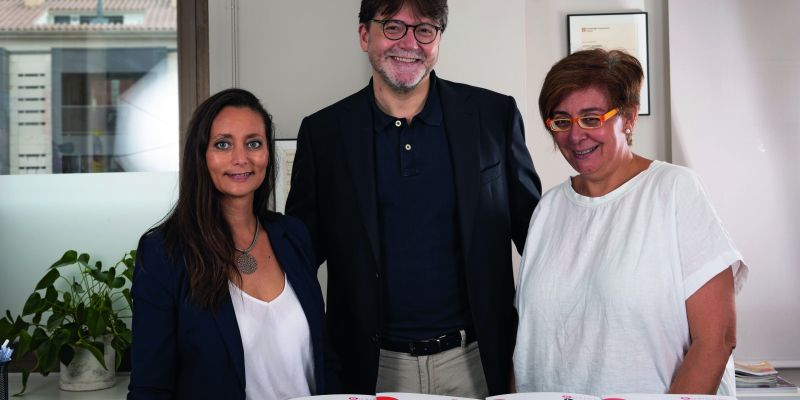 L’equip administratiu del Grup SPRINT: Laura Ortiz, Jordi van Campen i Àngels Rech. Foto: Cedida