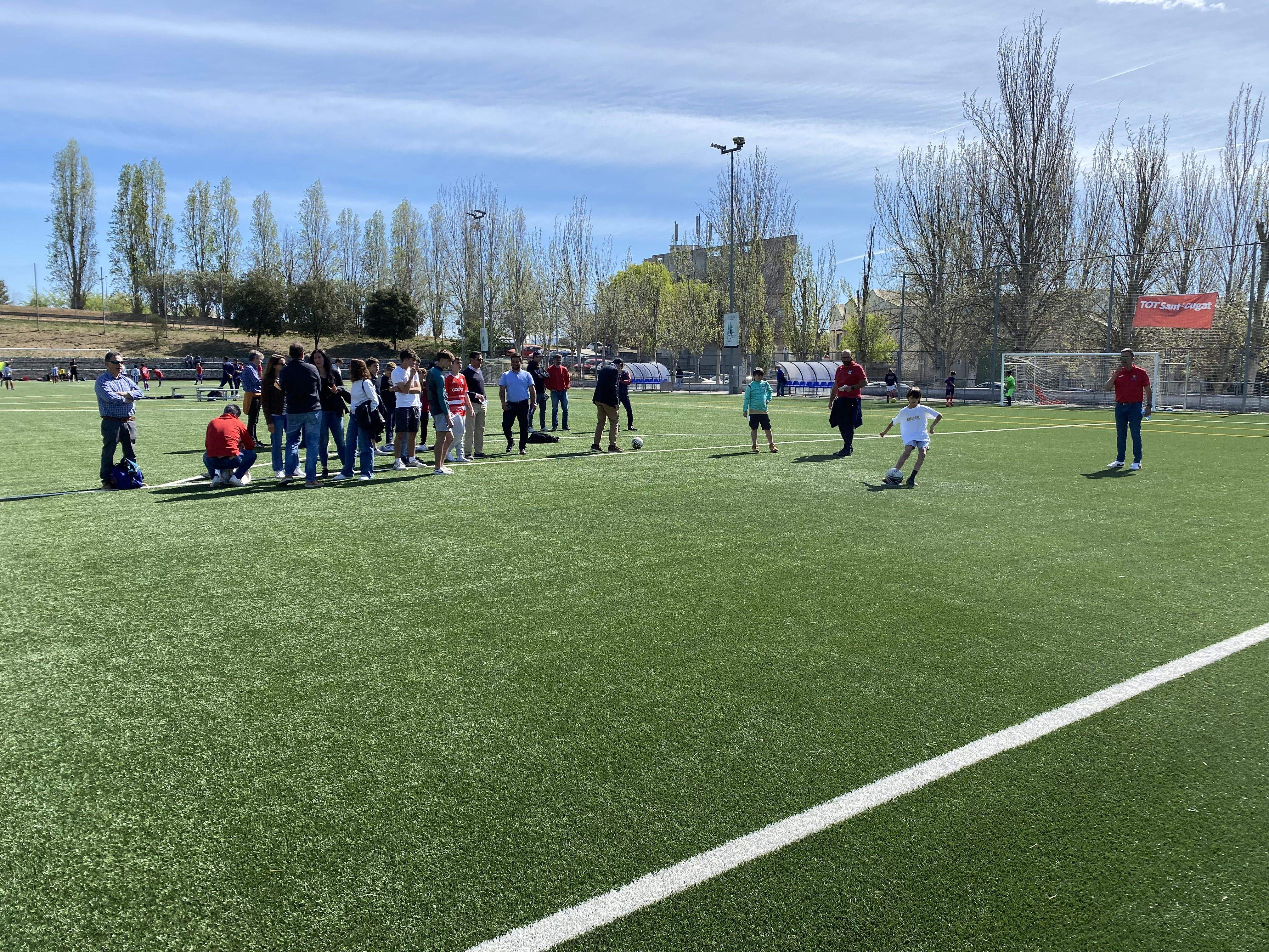L'acte solidari de la PB Sant Cugat 'Marca-li un Gol a l'Alzheimer'. FOTO: Cedida