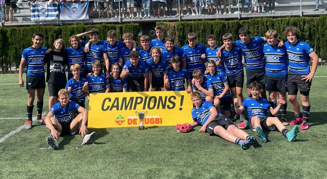 El Rugby Sant Cugat ha guanyat les tres finals de la Primera Catalana vers la UE Santboiana. FOTO: Federació Catalana Rugbi