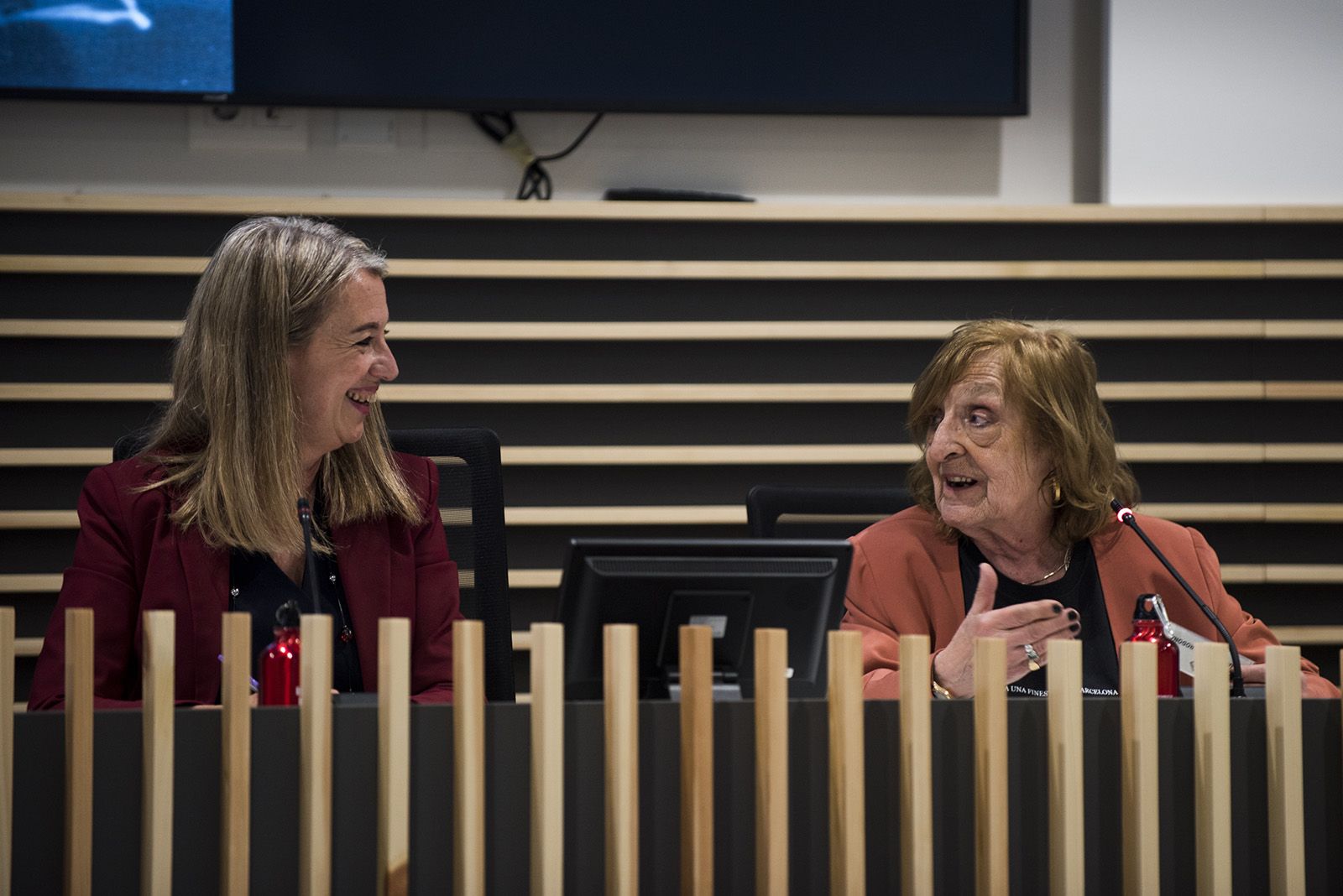 Nomenament com a fills predilectes de Sant Cugat de Marta Pessarrodona, Josep Pla Narbona i Àngels Ribé. FOTO: Bernat Millet.