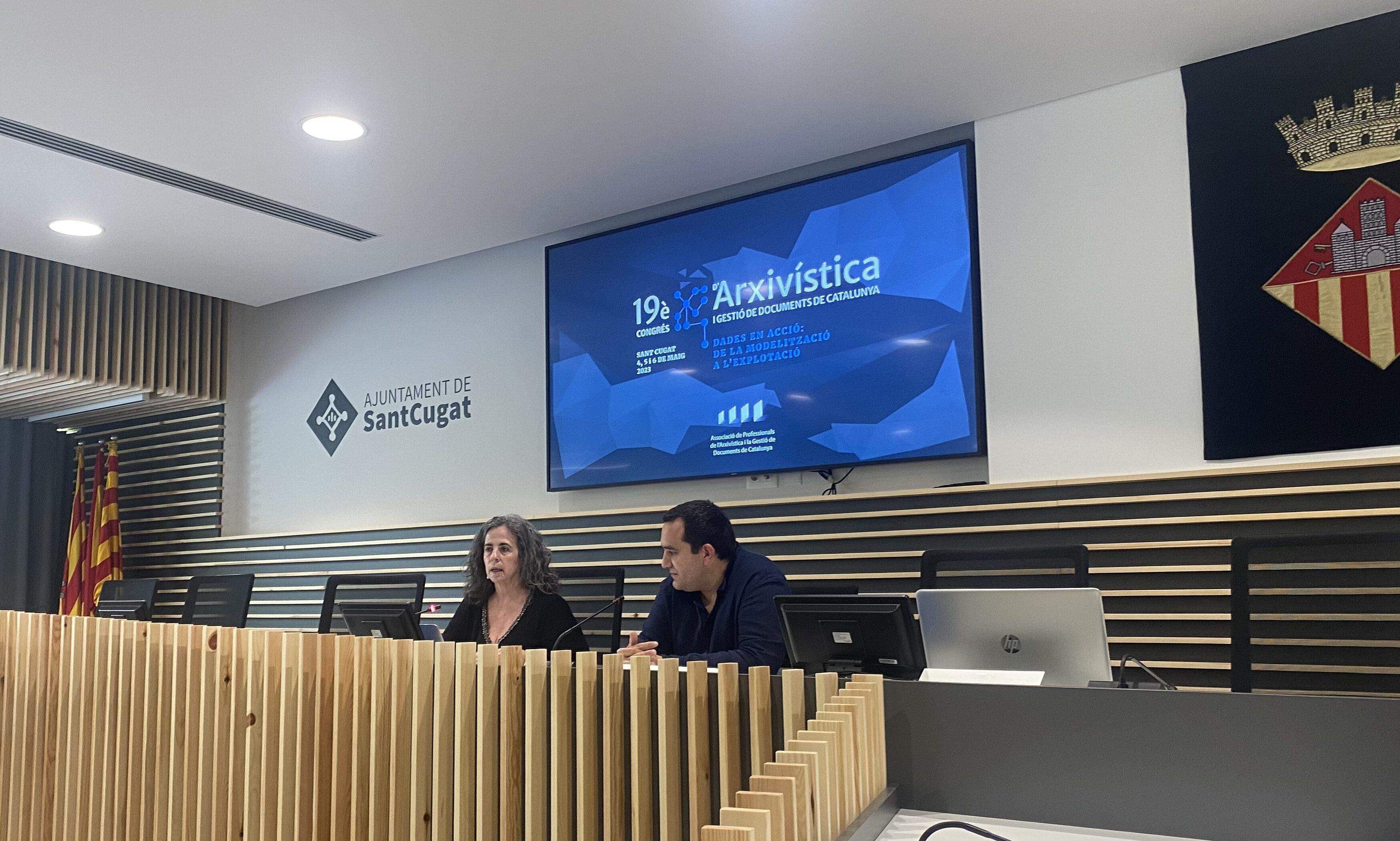 Presentació del Congrés a la sala de plens de l’Ajuntament. FOTO: Jan Romaní