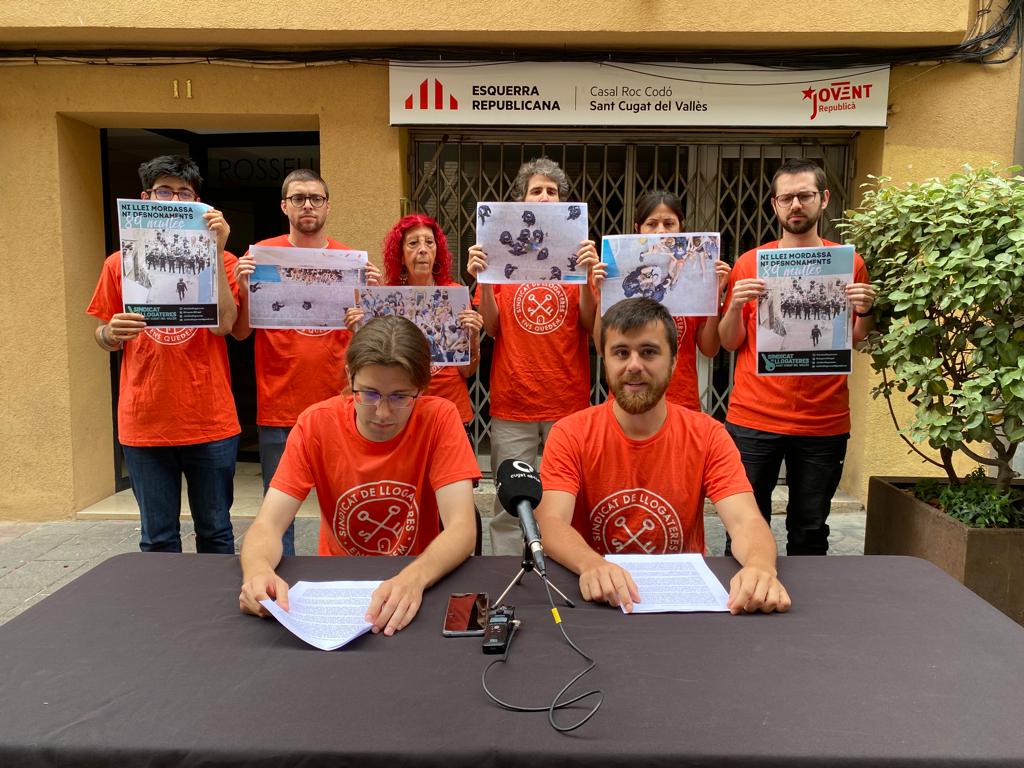 Roda de premsa del Sindicat de Llogateres. Foto: Cedida