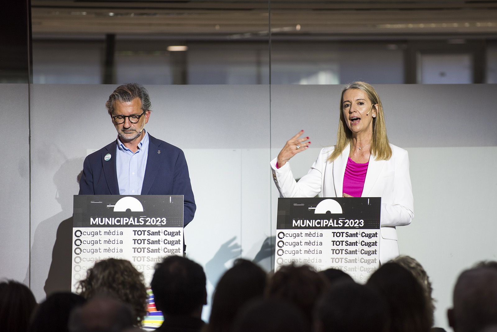 Debat de candidats a l'alcaldia de Sant Cugat per les eleccions de 2023. FOTO: Bernat Millet.
