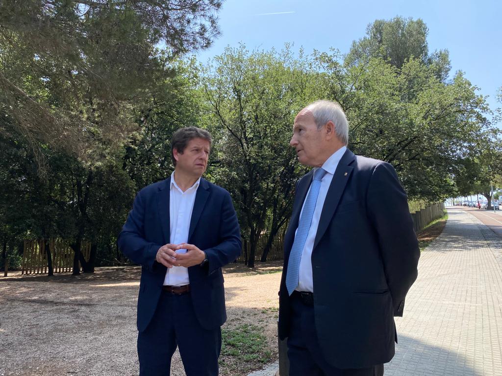 L'alcaldable del PSC, Pere Soler, i l'expresident de la Generalitat, José Montilla. Foto: TOT