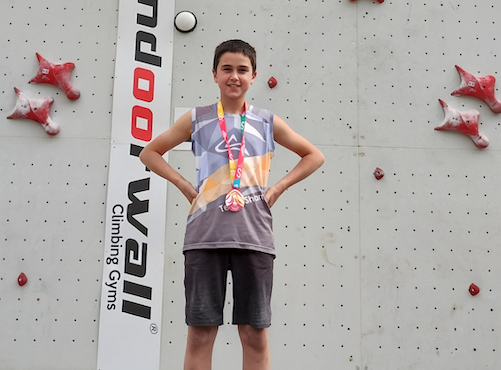 En santcugatenc Biel Serra, en la 2a fase de la Copa d'Espanya d'escalada. FOTO: Cedida