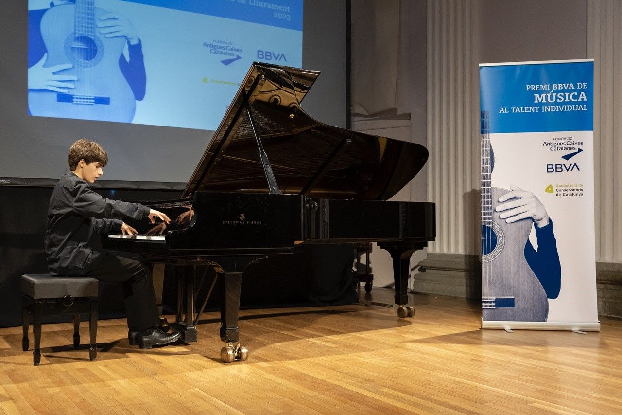 Daniel Bertomeu al conservatori de Girona on es va celebrar el concurs BBVA. FOTO: Cedida