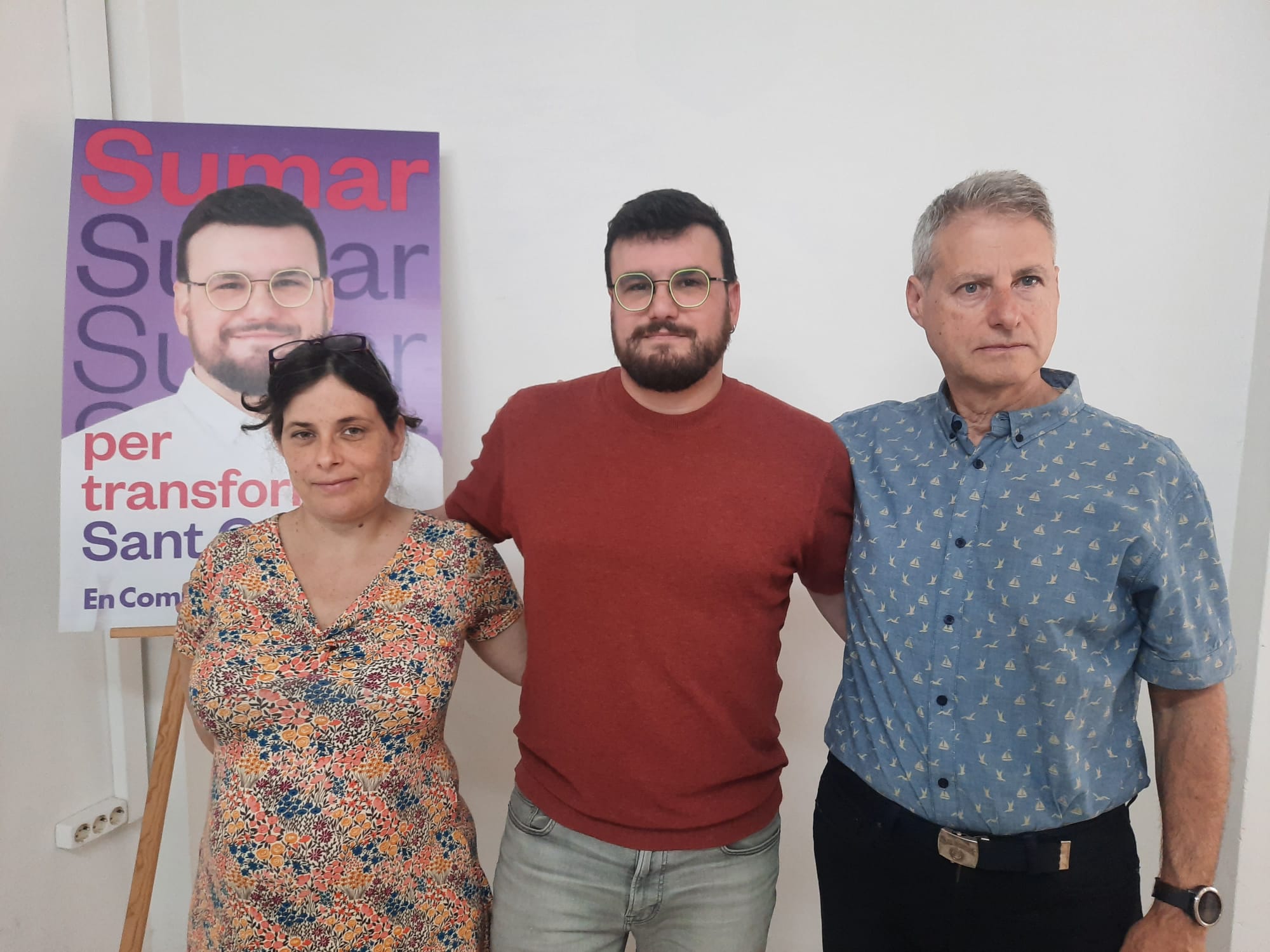 Aina Balada, Ramon Gutiérrez i Juanma Cayuelas, d'En Comú Podem Sant Cugat FOTO: TOT