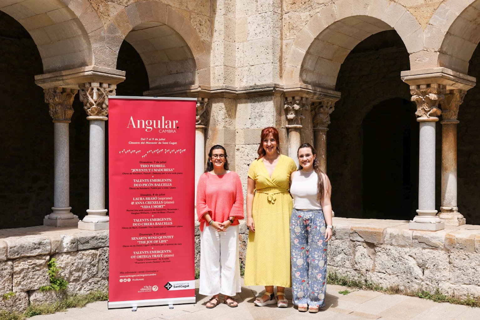 Esther Madrona, Patrícia de No i Laura Brasó a la presentació del Festival Angular Cambra. FOTO: Ajuntament