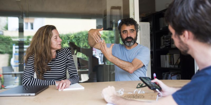 Entrevista amb Eva Serrats i Francesc Pla. FOTO: Bernat Millet