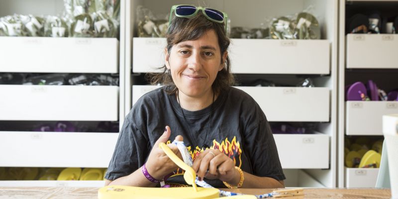 Cristina Mañas Rubi, al taller Empatías de Catalònia Fundació Creactiva. FOTO: Bernat Millet