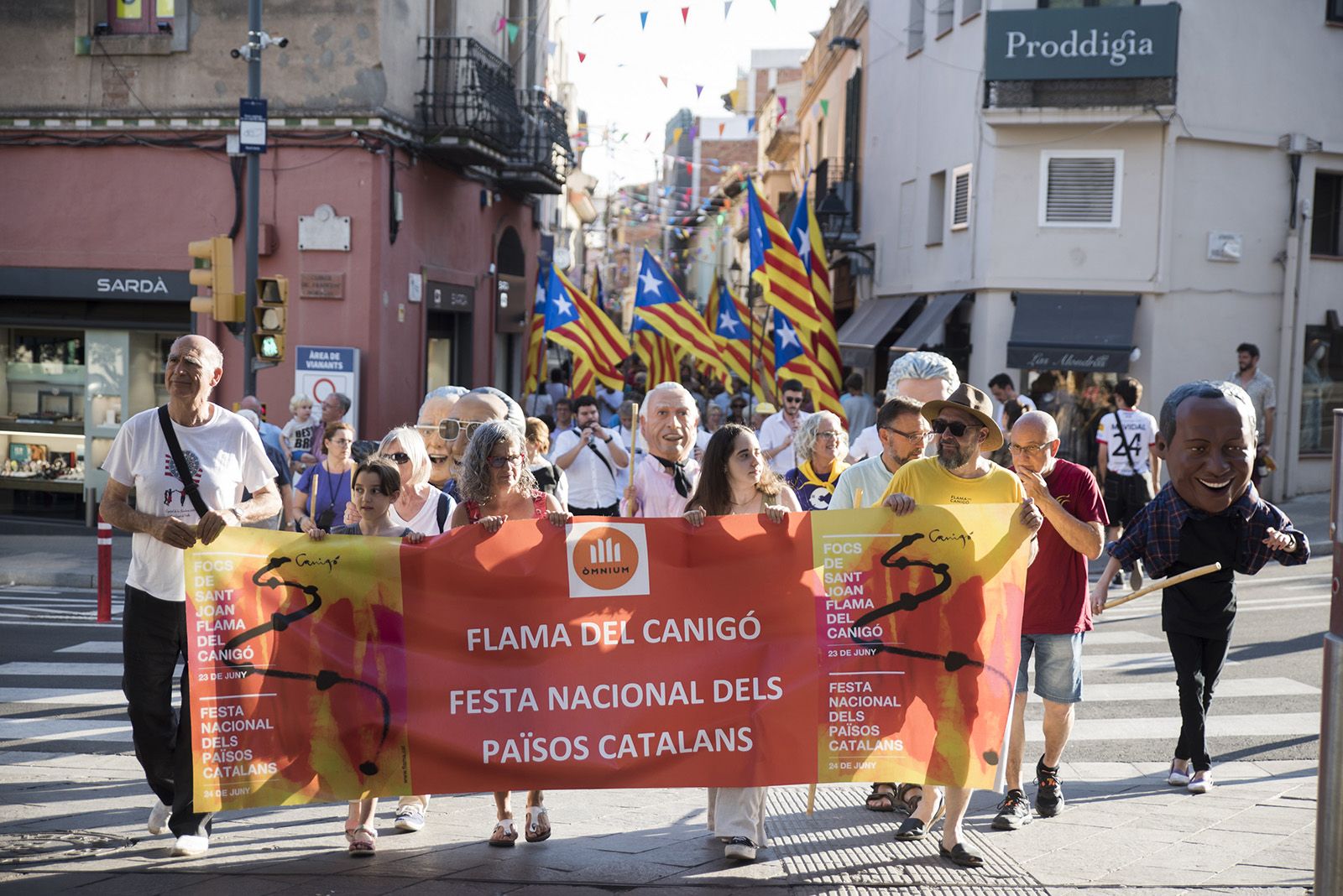  Cercavila amb canyes per a la foguera. FOTO: Bernat Millet.