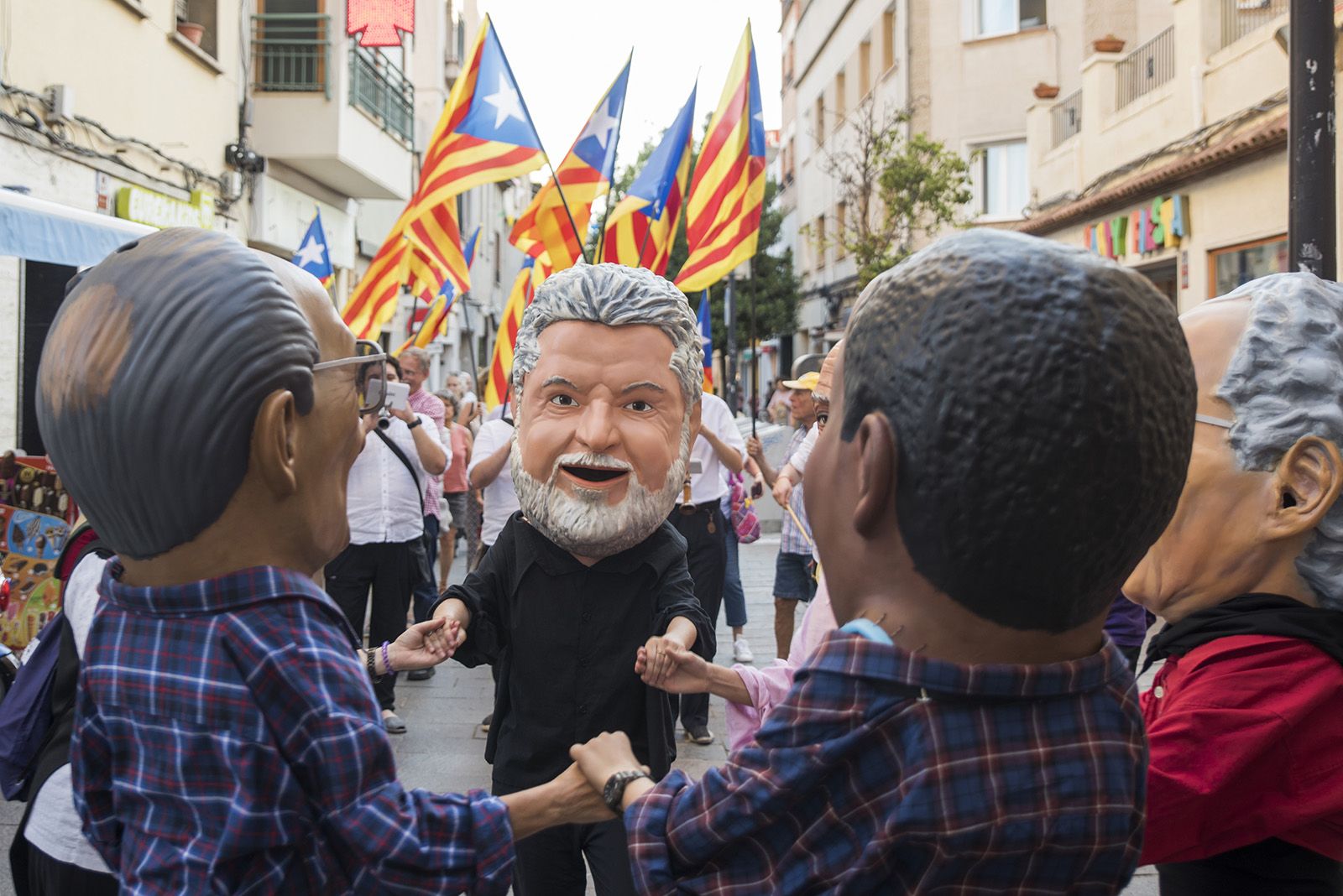  Cercavila amb canyes per a la foguera. FOTO: Bernat Millet.