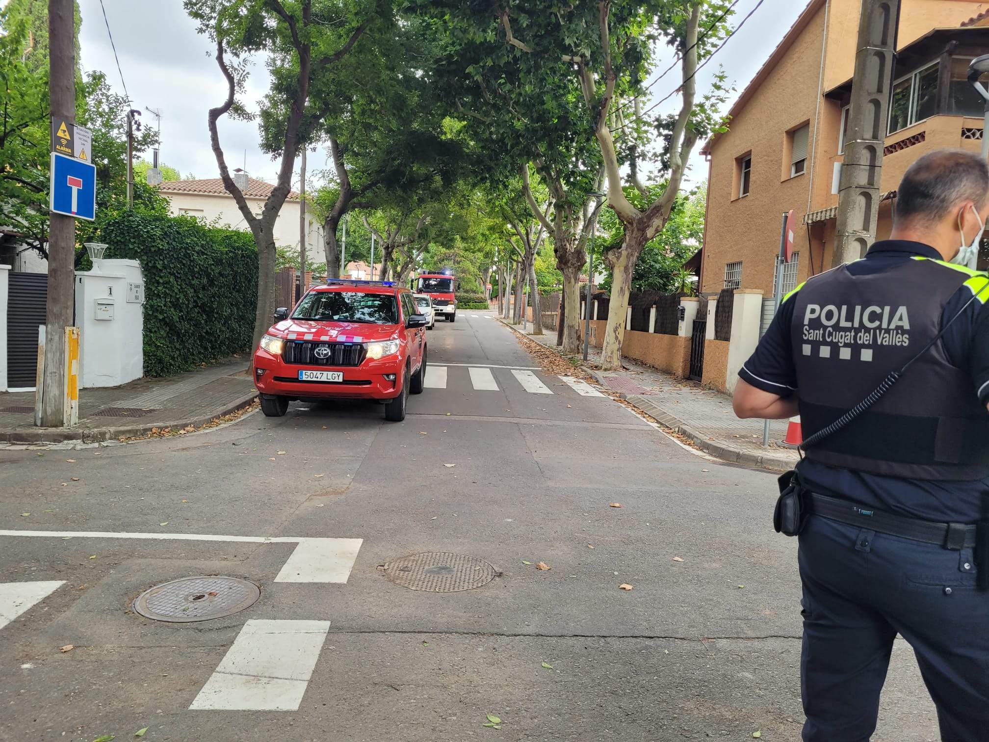 Presència policial, de Bombers i Protecció Civil a Sant Cugat FOTO: Cedida