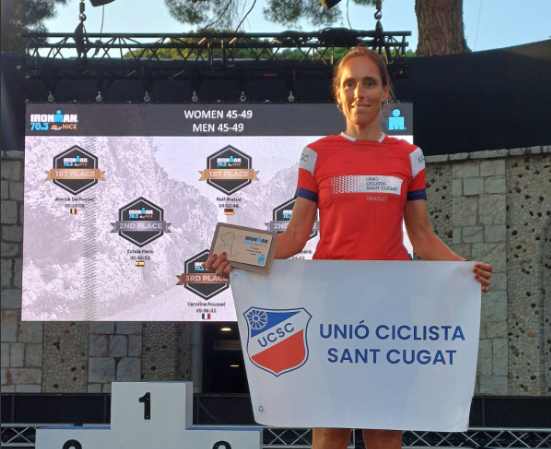 Estela Peris va ser 2a en l'IronMan de França 70.3 en la seva categoria, aconseguint així un bitllet pel Campionat del Món. FOTO: Cedida