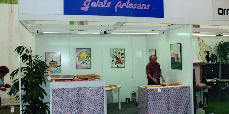 Joan Pros a la fira Sant Cugat Actiu. Anys 90. FOTO: Cedida