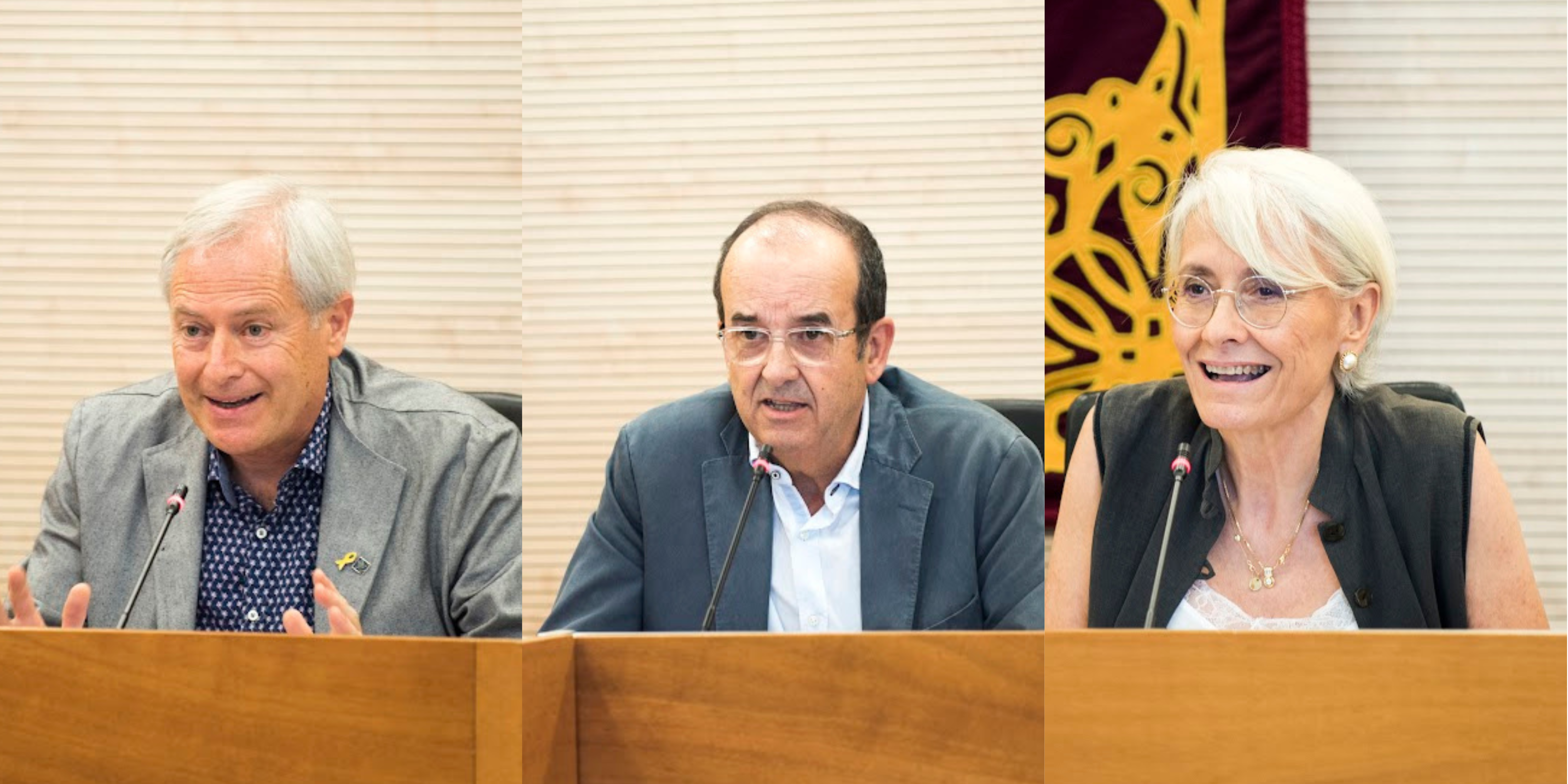 Ramon Segura, Xavier Humet i Susana Casta són socis de govern del president de l'EMD de Valldoreix, Juanjo Cortés. FOTO: TOT