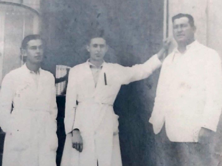 Rafael Barnils, Medir Grau i Joan Llongueras. 1936. FOTO: Cedida