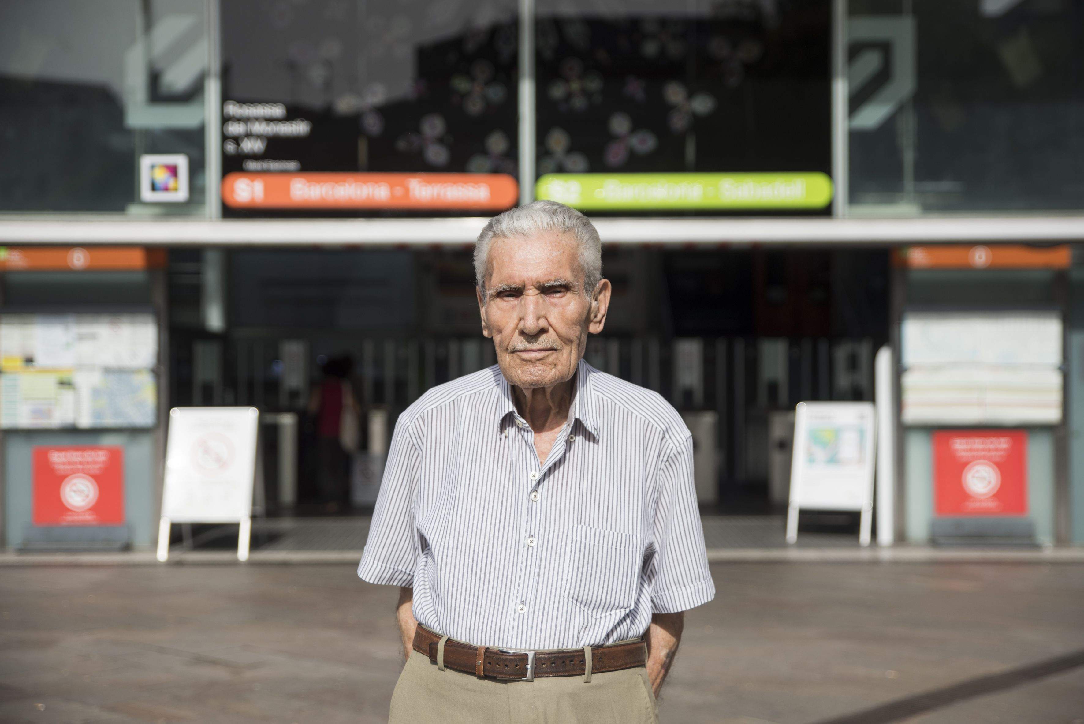 Domingo Nogueras, a l'estació de Sant Cugat FOTO: Bernat Millet