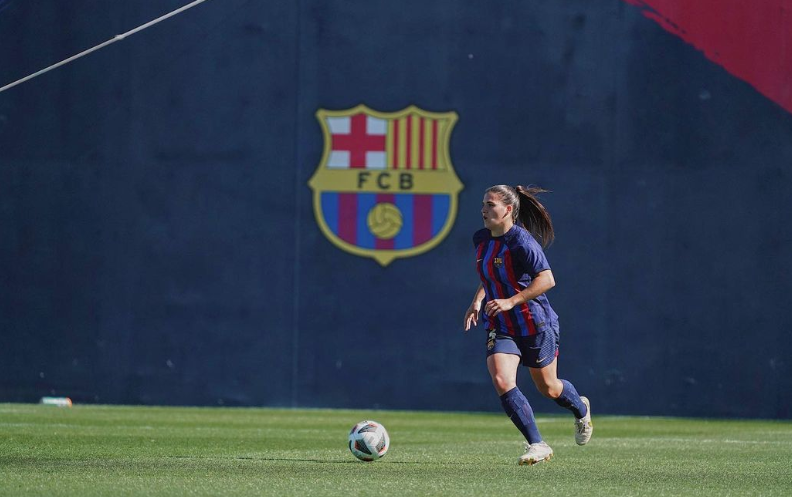La defensa santcugatenca, Adriana Ranera, va substituir a Mapi León en el minut 78. FOTO: Cedida