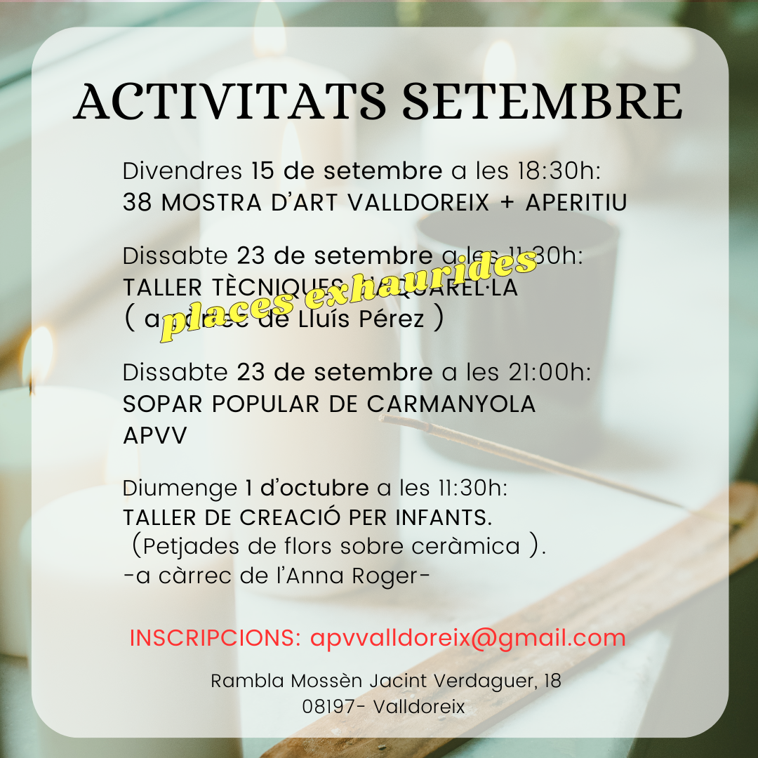 Activitats Setembre APVV