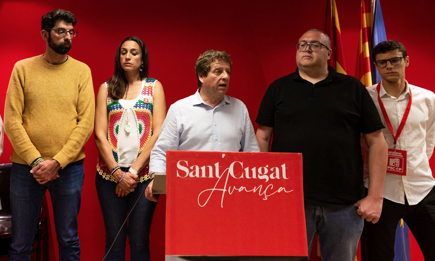 Al centre, Pere Soler, tinent d'alcaldia d'Economia durant el tripartit. A la seva esquerra, Elena Vila, actual portaveu socialista. FOTO: Maria Canamasses