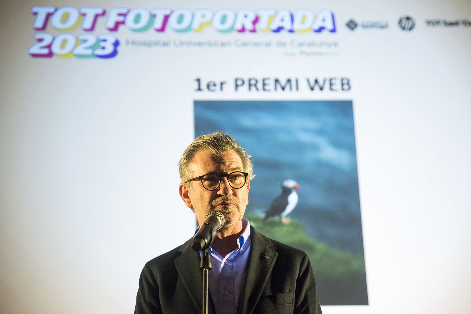 L'Alcalde Josep Maria Vallès als premis Tot Fotoportada 2023. FOTO: Bernat Millet.