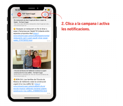 Passos subscripció canal de WhatsApp