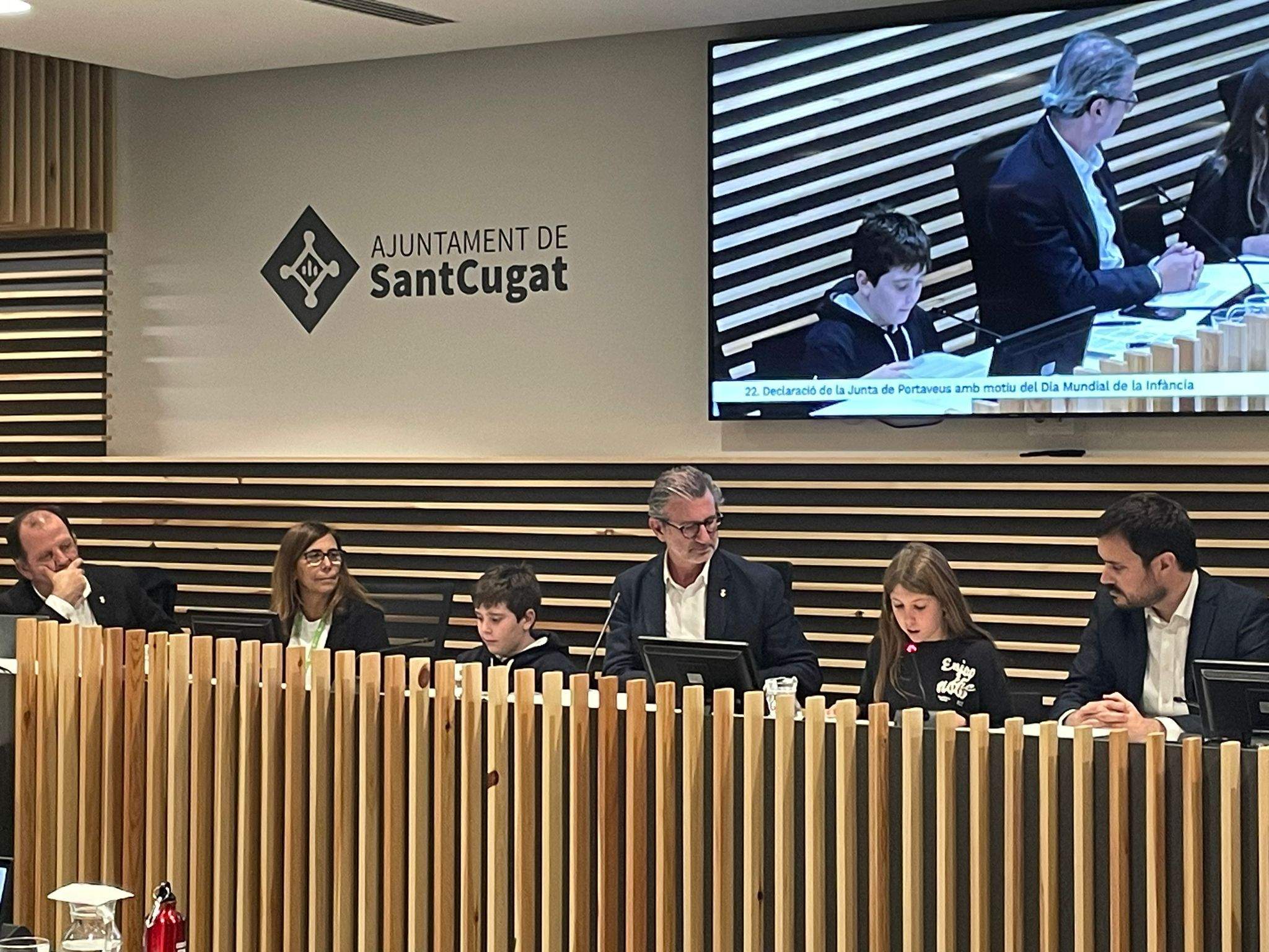 Membres del Consell d'Infants al Ple de novembre. Foto: Ajuntament.