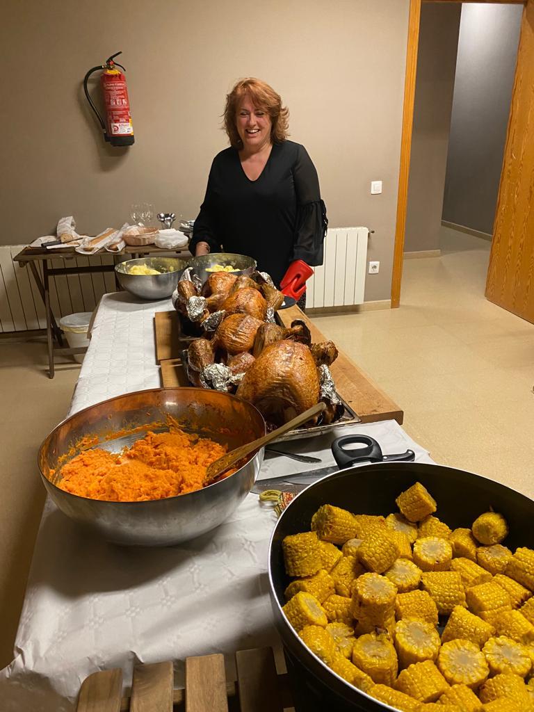 El gall d'indi, la carbassa i blat de moró cuinat. Foto: cedida.