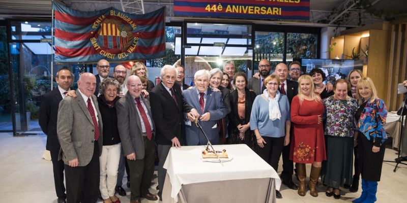 Més de 150 persones van participar en l'aniversari de la Penya Blaugrana Sant Cugat. FOTO: Bernat Millet