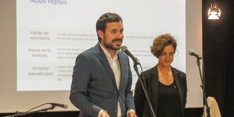 Bernat Picornell i Núria Escamilla a l'acte del Fons Social Sant Cugat-Valldoreix. Foto: cedida.