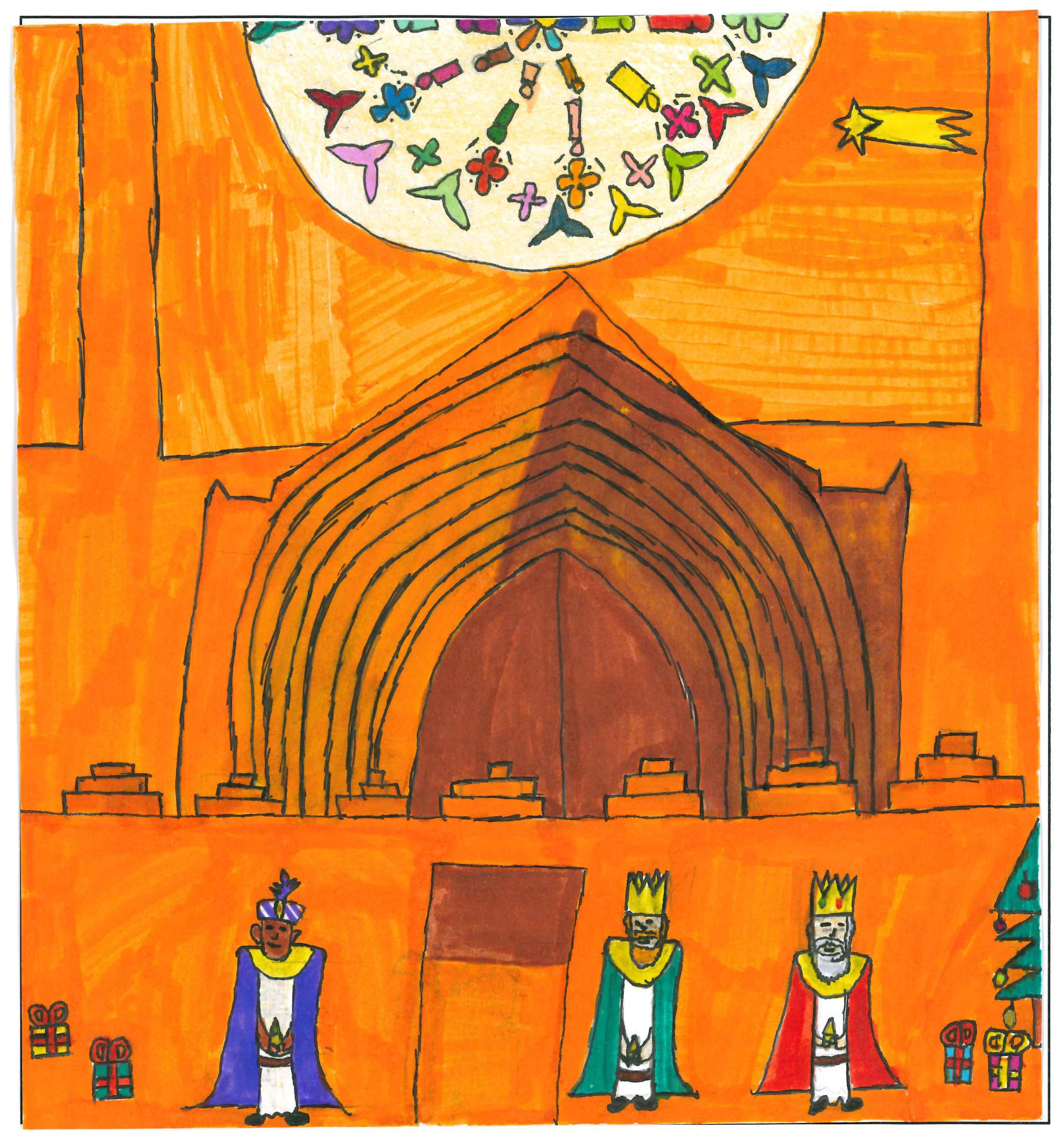 Postal guanydora de Reis d'Adrià Llibre  de l'escola de Ciutat d'Alba