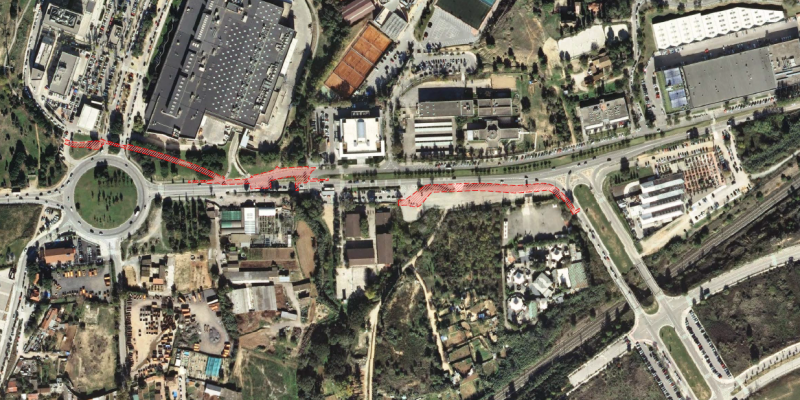 carril bici centre comercial rubi sant cugat