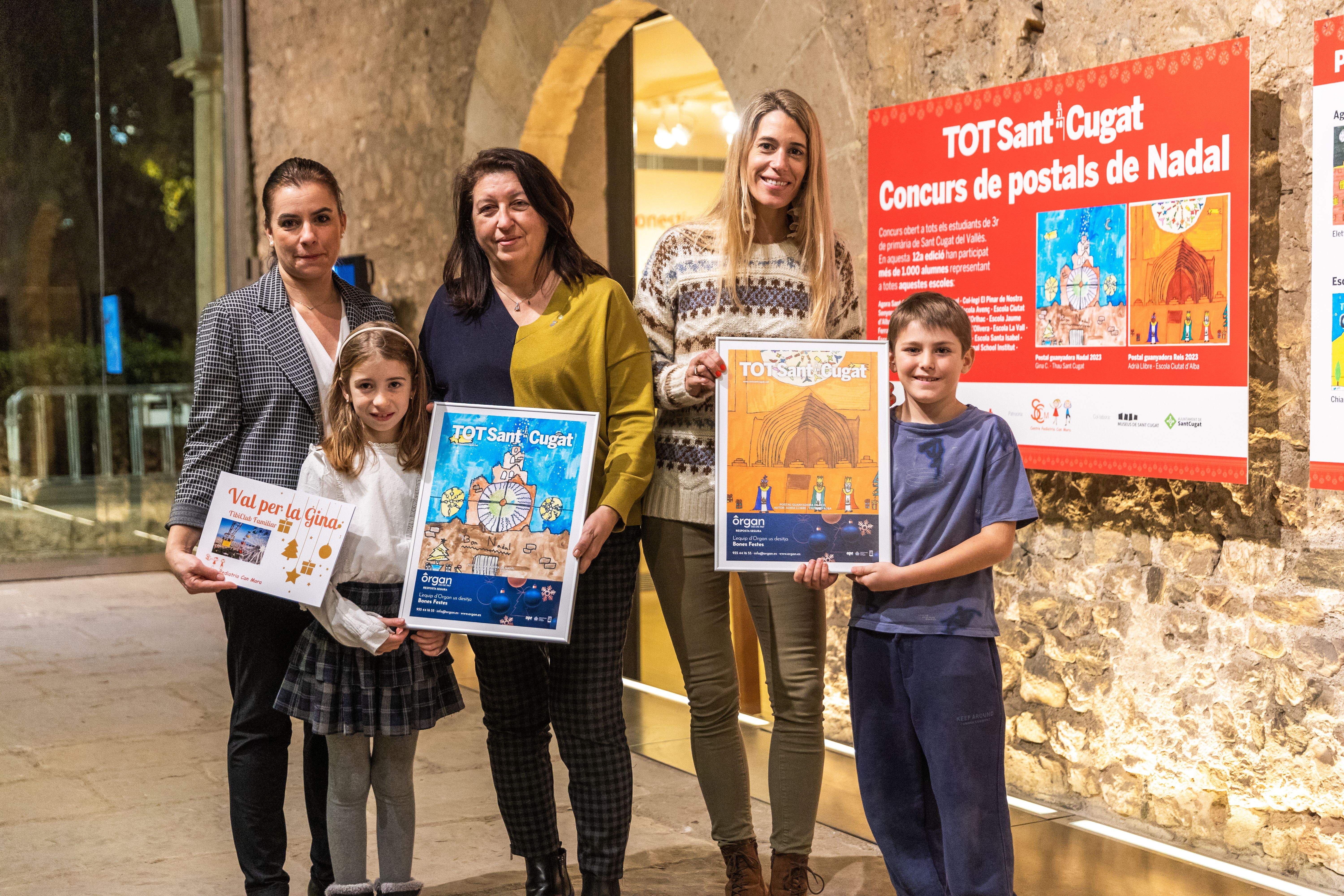 Guanyadors del concurs de Postals de Nadal del TOT Sant Cugat del 2023. FOTO: Arnau Padilla