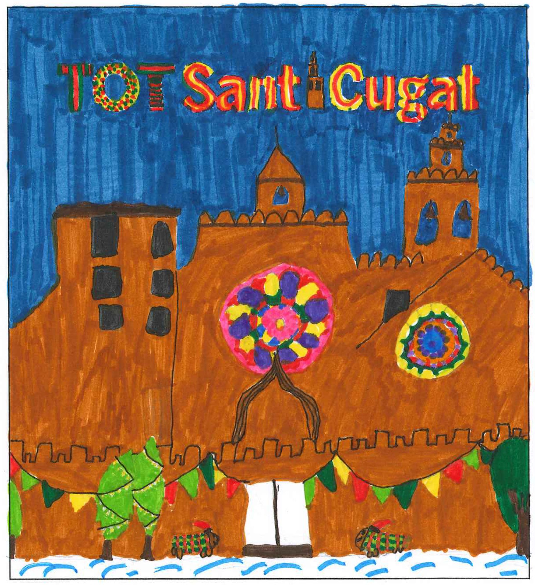 Postal de l'escola Ferran i Clua del concurs del TOT Sant Cugat 