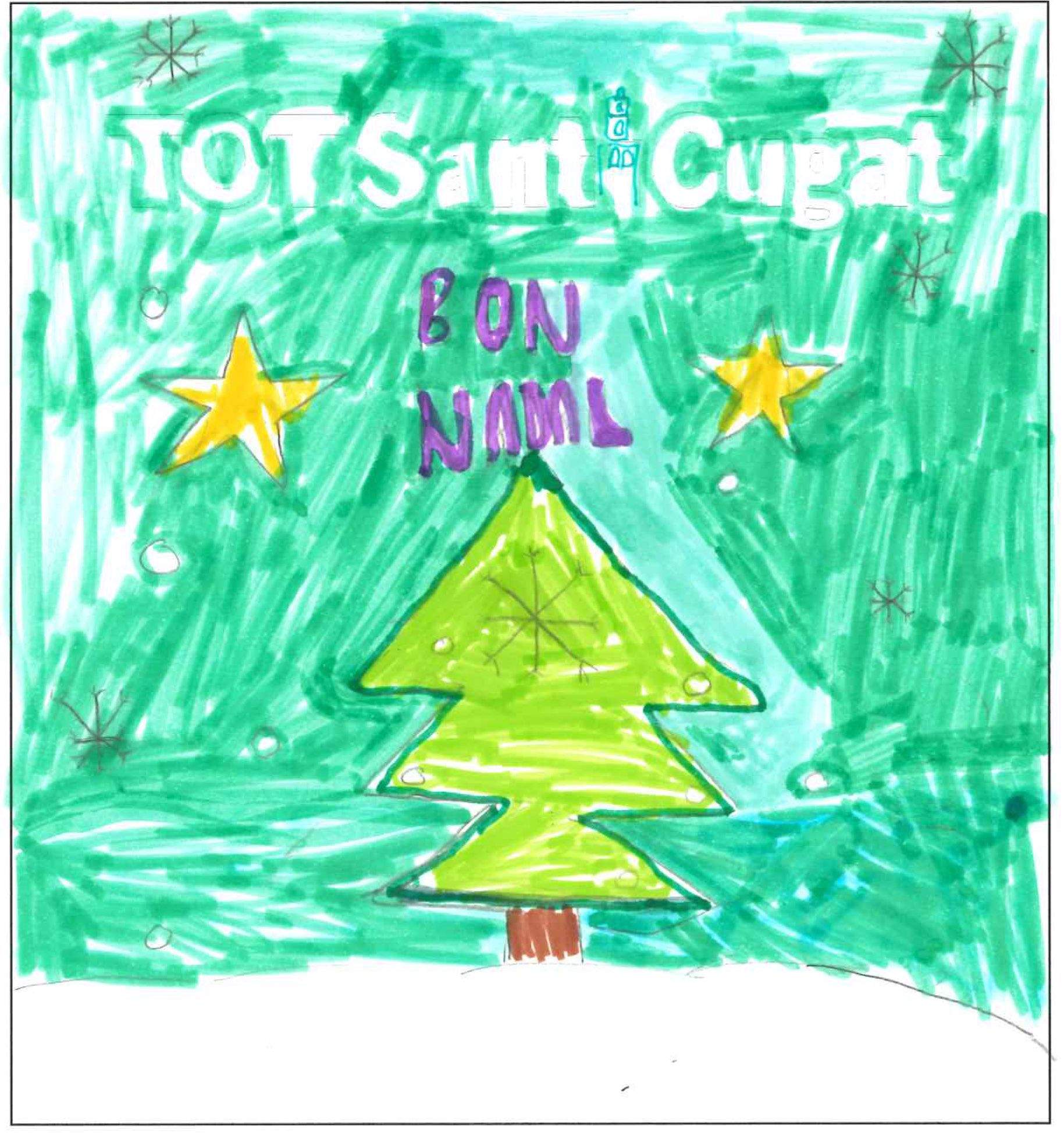 Postal de l'escola Pi d'en Xandri del concurs del TOT Sant Cugat 