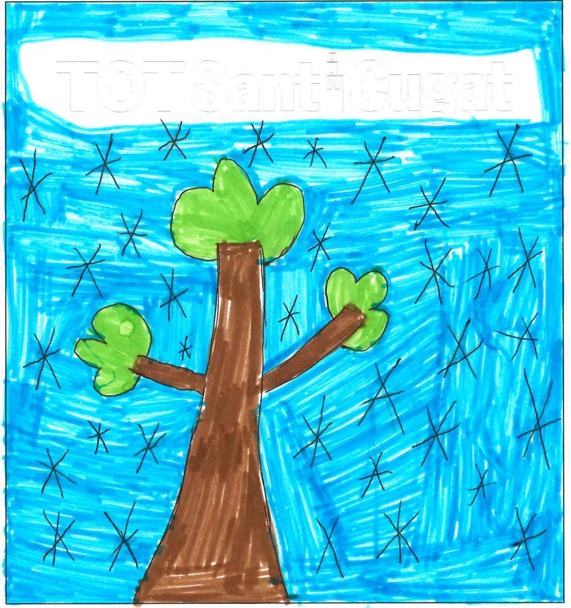 Postal de l'escola Pi d'en Xandri del concurs del TOT Sant Cugat 