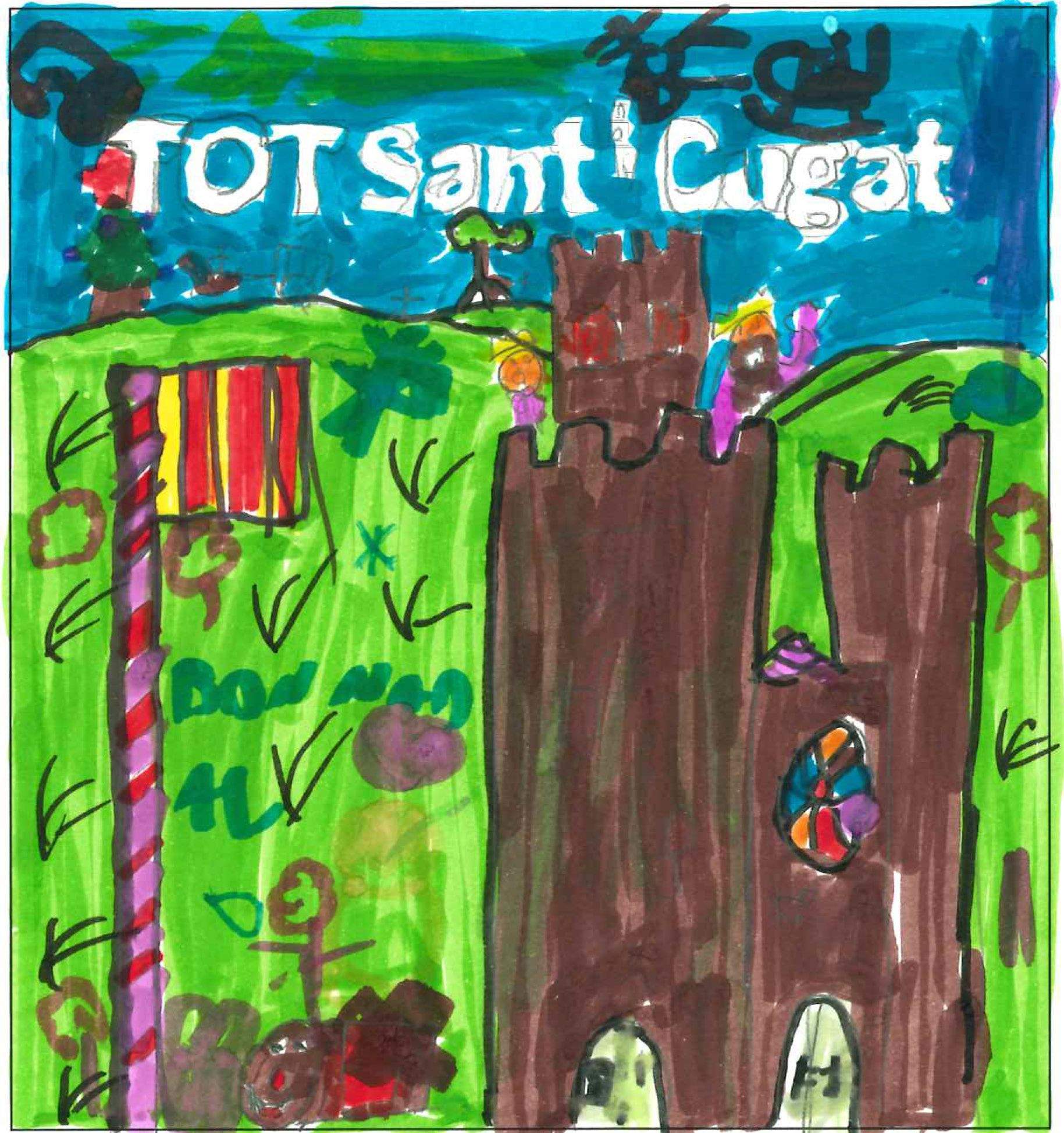 Postal de l'escola Pi d'en Xandri del concurs del TOT Sant Cugat 