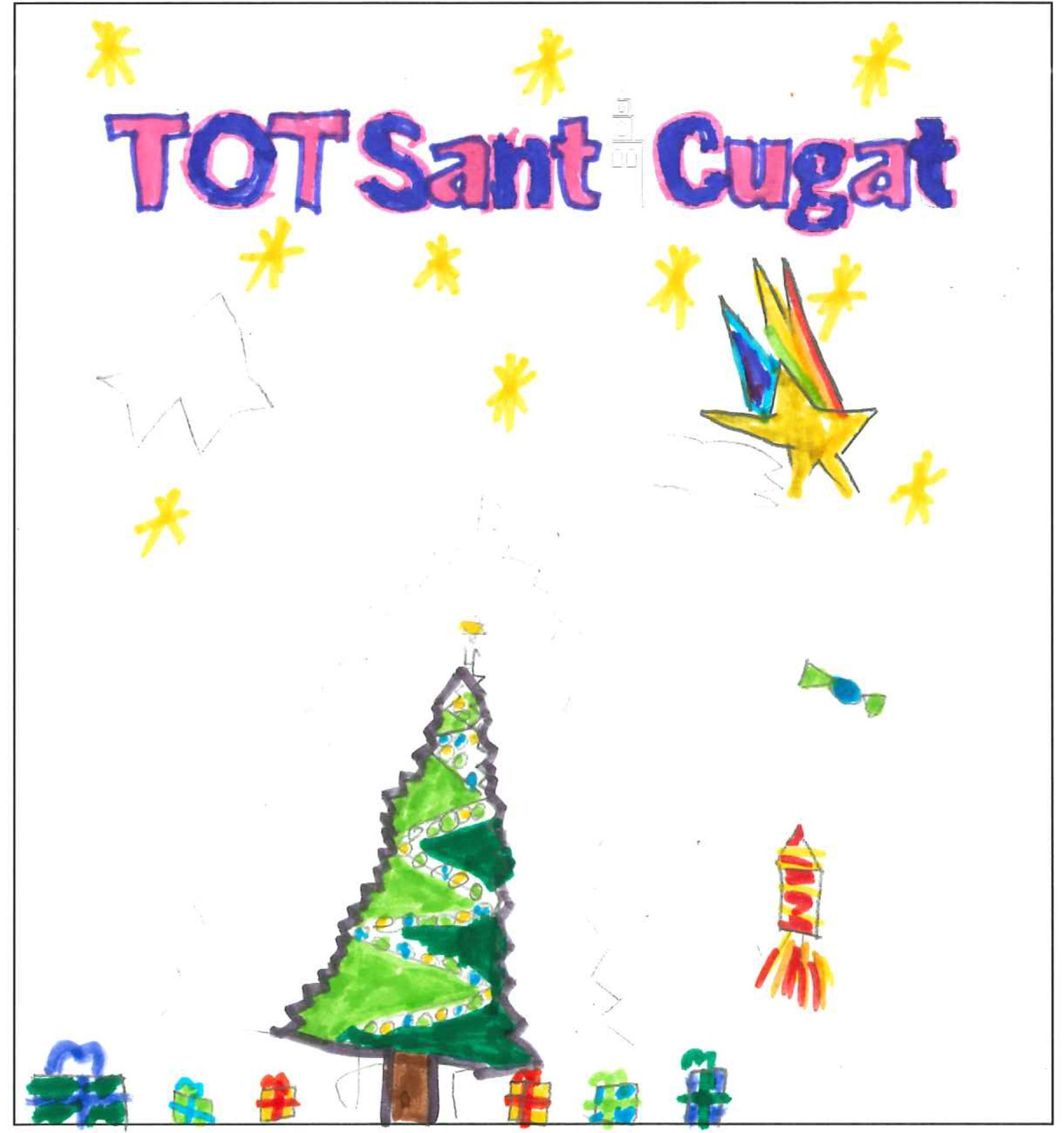 Postal de l'escola Pi d'en Xandri del concurs del TOT Sant Cugat 