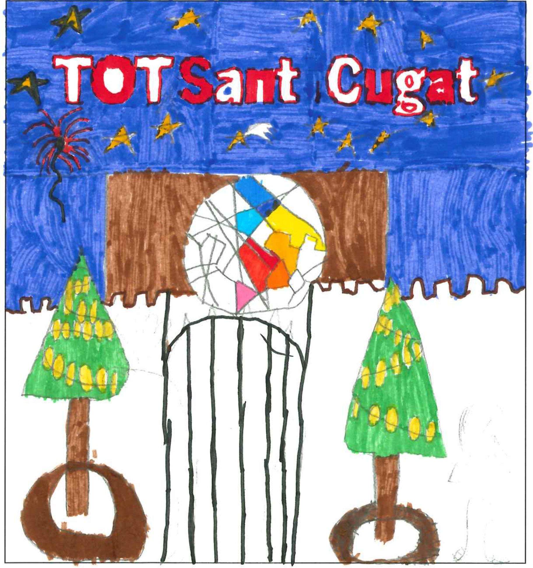 Postal de l'escola Pi d'en Xandri del concurs del TOT Sant Cugat 