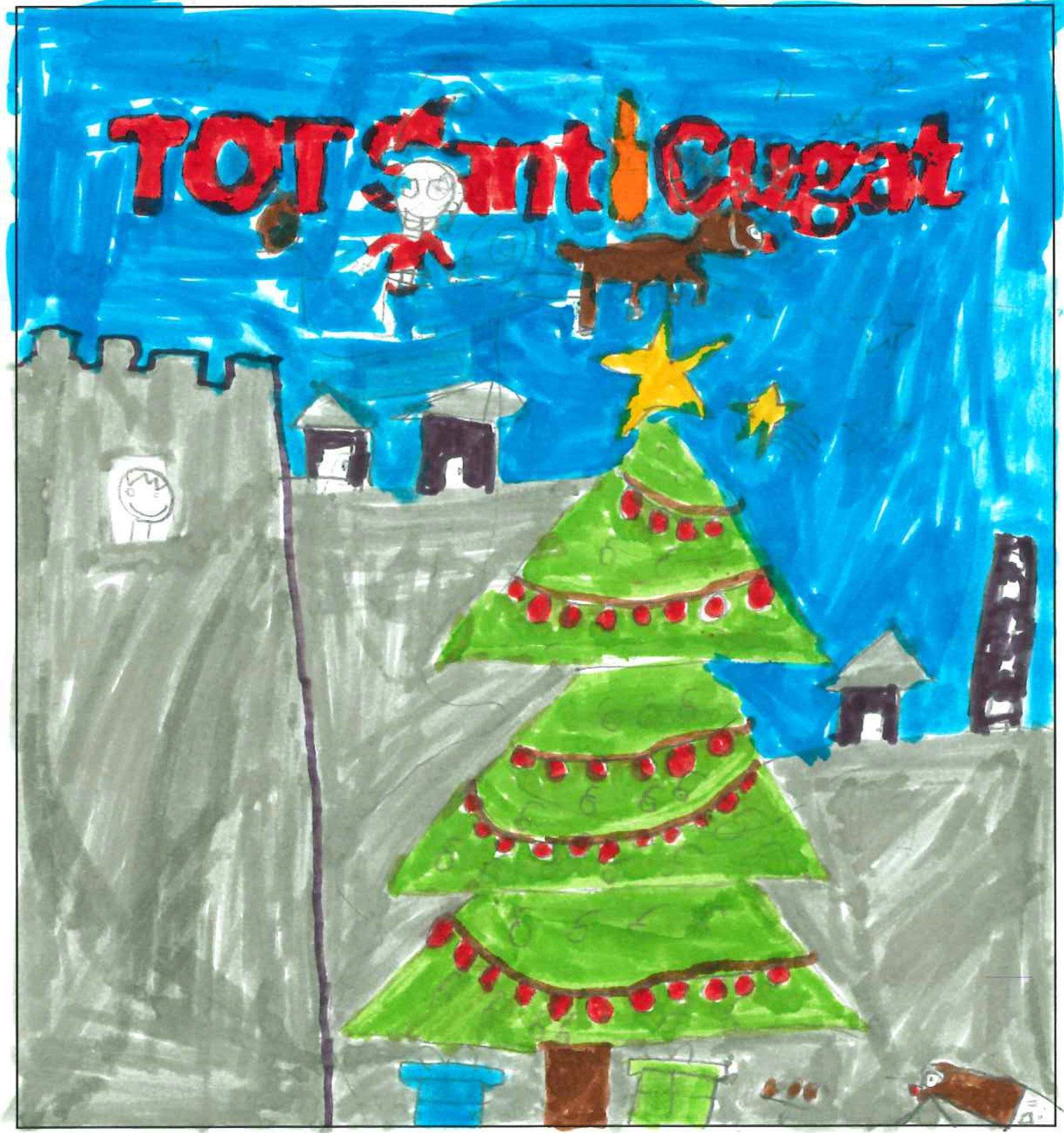 Postal de l'escola Pi d'en Xandri del concurs del TOT Sant Cugat 