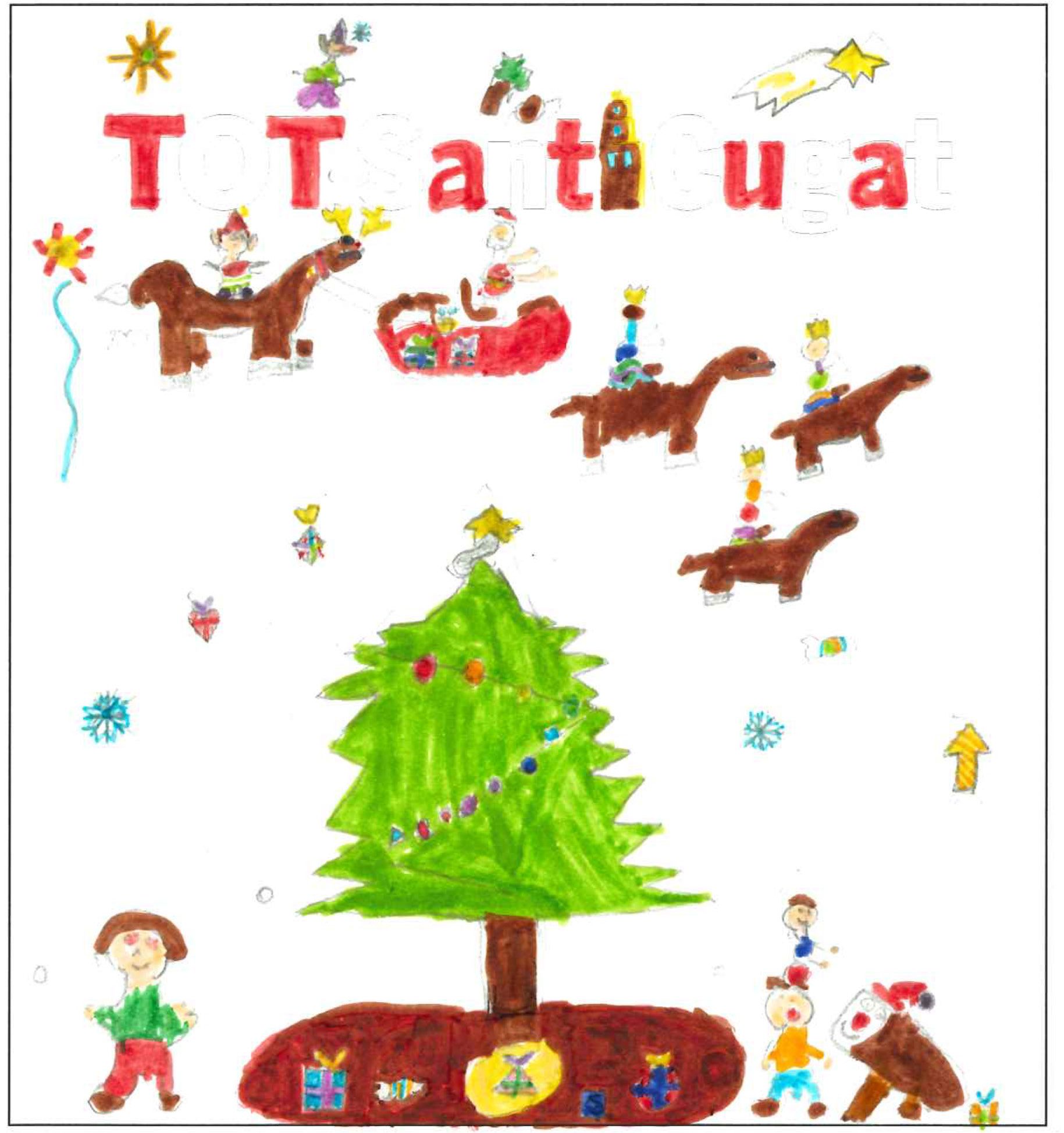 Postal de l'escola Pi d'en Xandri del concurs del TOT Sant Cugat 