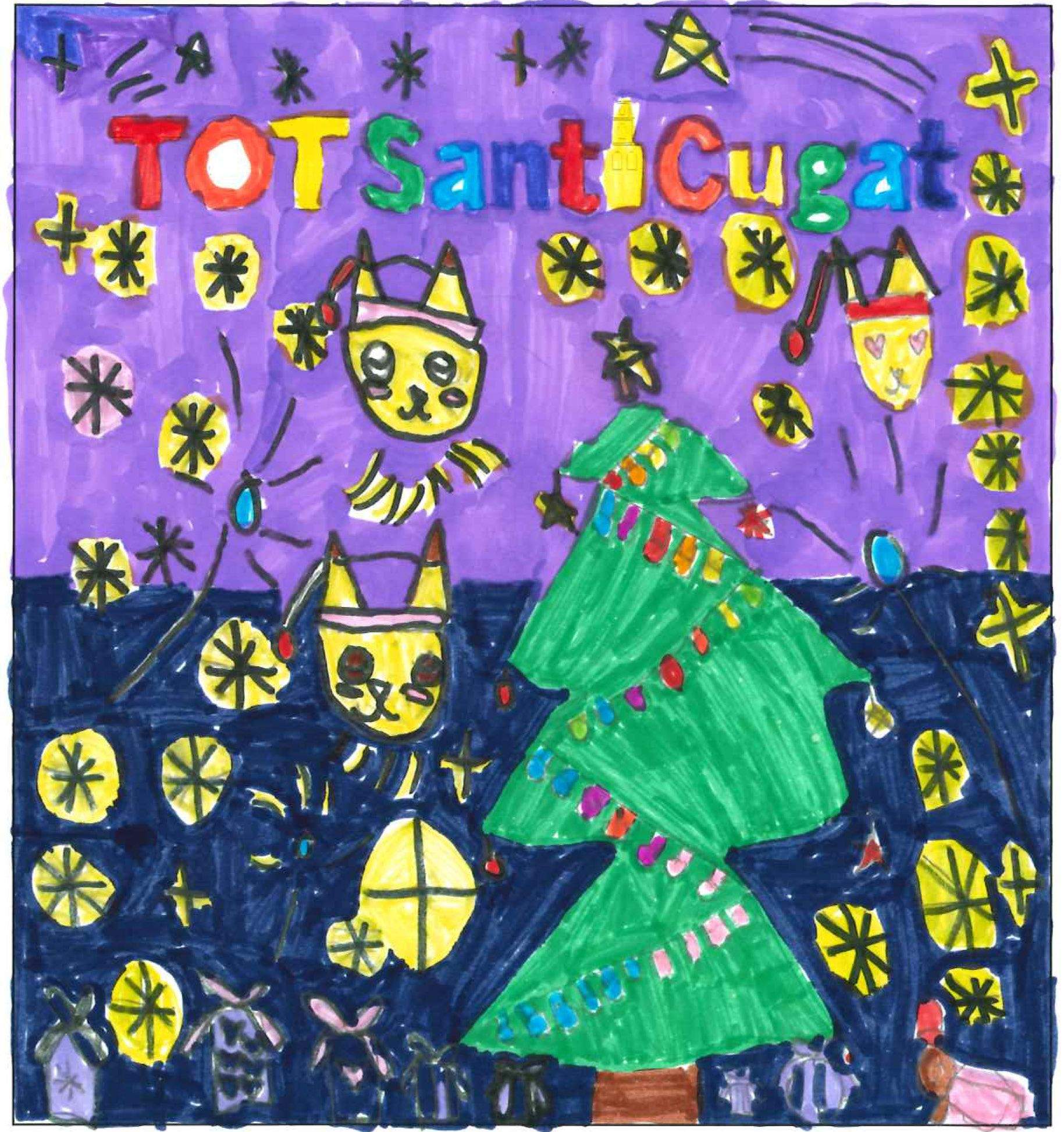 Postal de l'escola Pi d'en Xandri del concurs del TOT Sant Cugat 