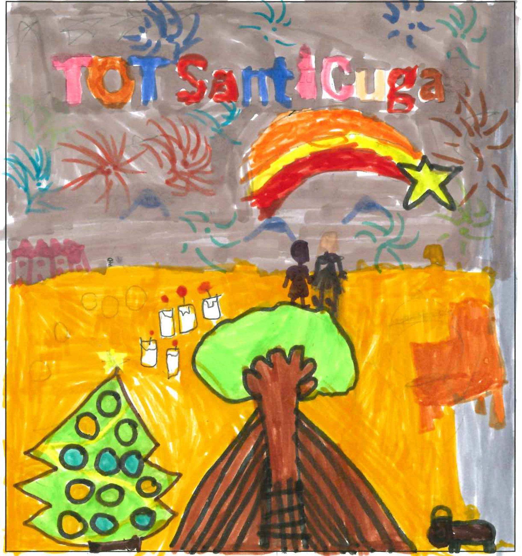 Postal de l'escola Pi d'en Xandri del concurs del TOT Sant Cugat 