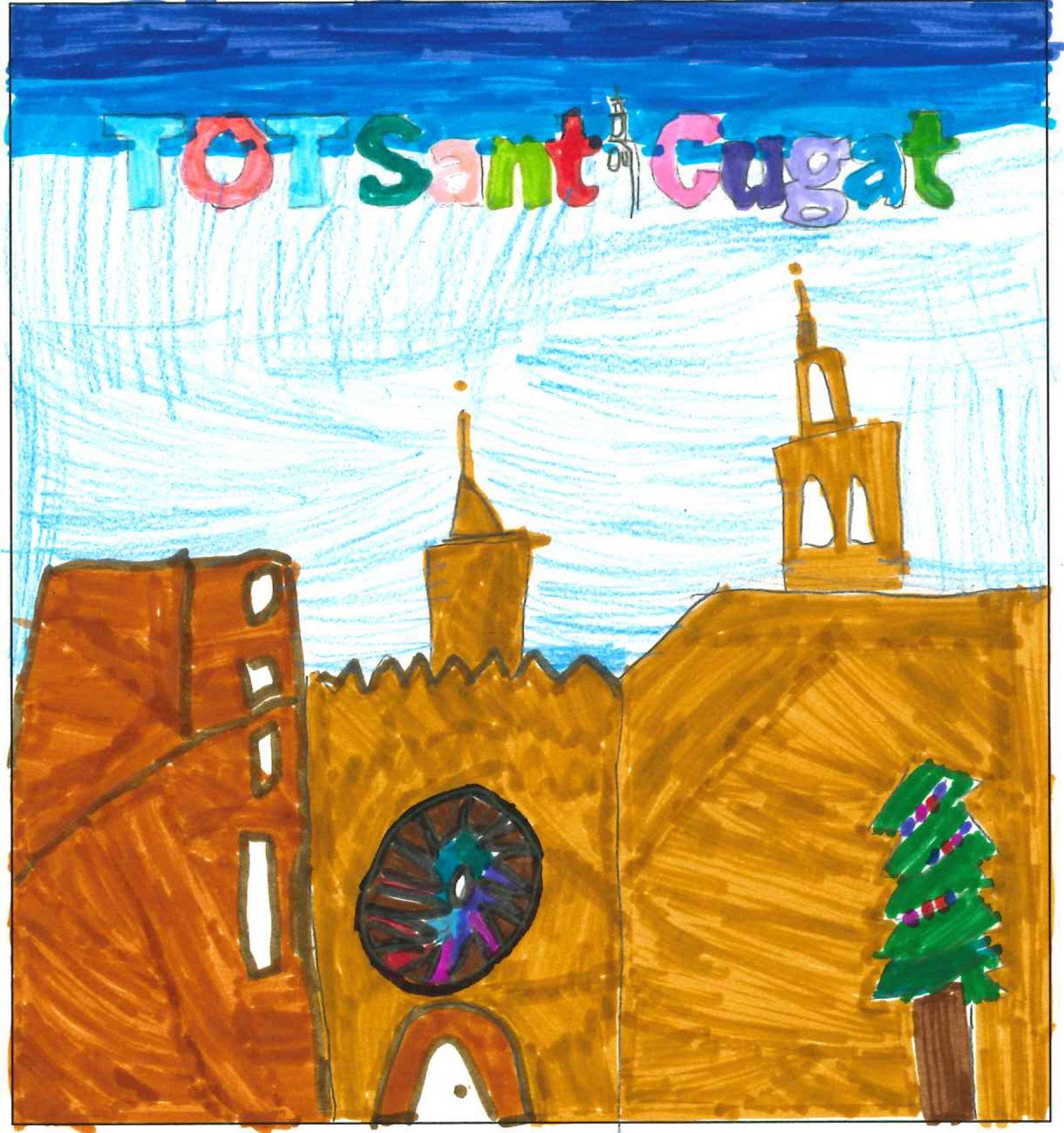 Postal de l'escola Pi d'en Xandri del concurs del TOT Sant Cugat 