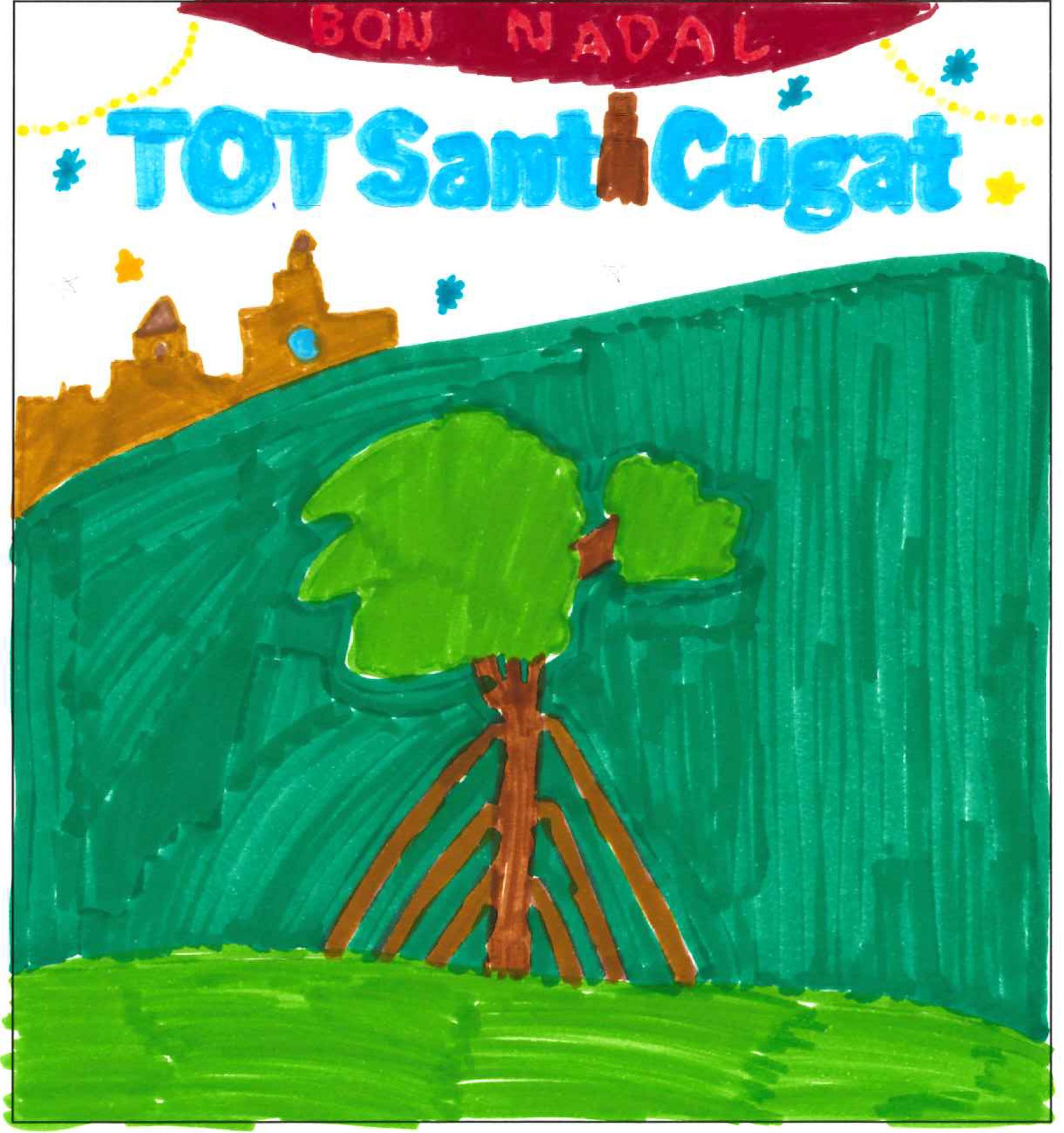 Postal de l'escola Pi d'en Xandri del concurs del TOT Sant Cugat 