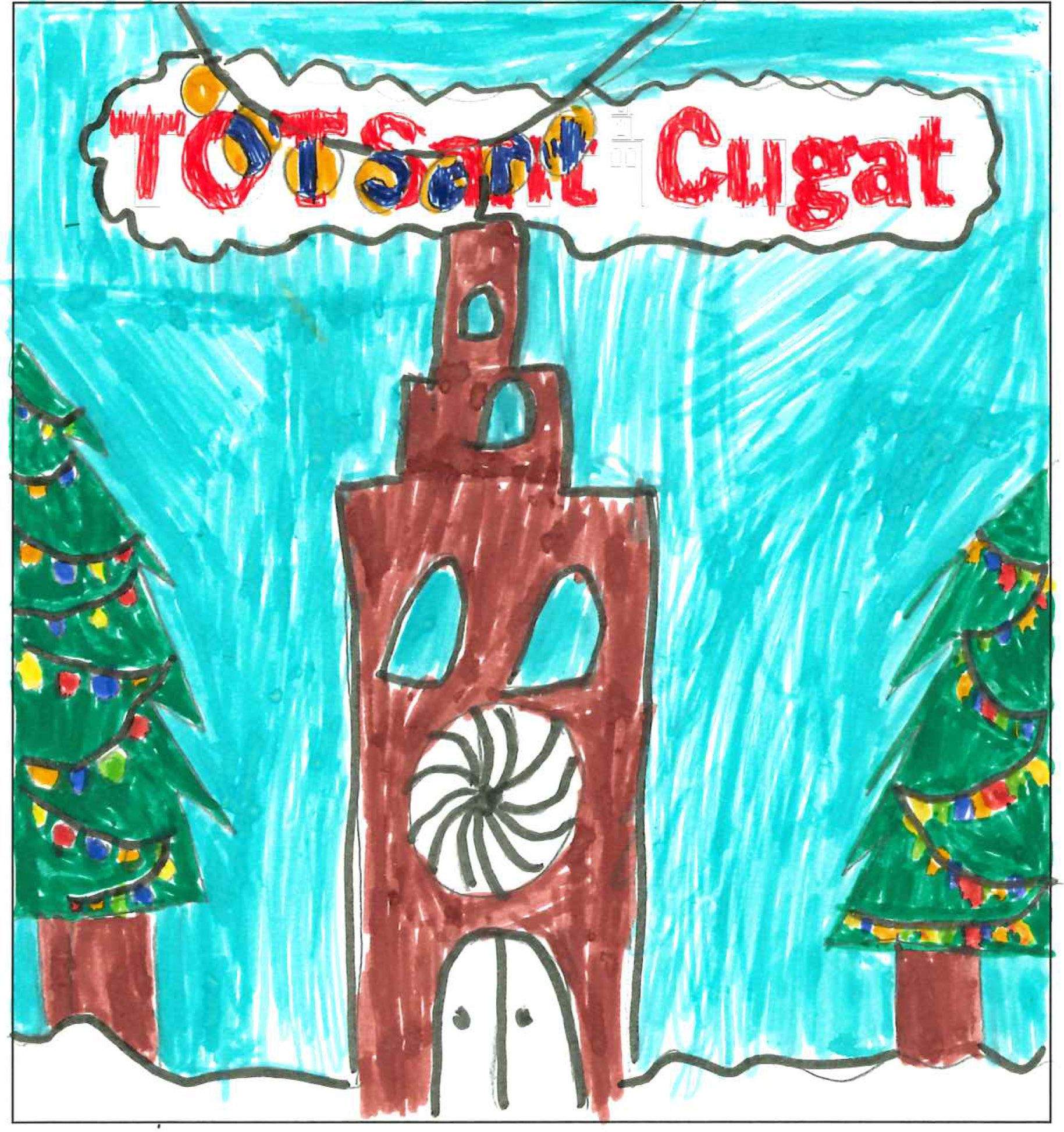 Postal de l'escola Pi d'en Xandri del concurs del TOT Sant Cugat 